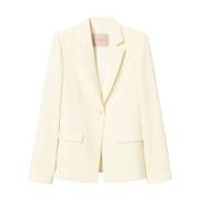 Crepe Blazer Vanilje Hvid Jakke