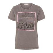 Pink Wildflowers Grafisk Tee Top