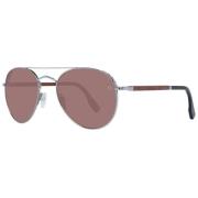 Gunmetal Aviator Solbriller med Brune Linser