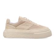 Beige Sneakers med platformsål