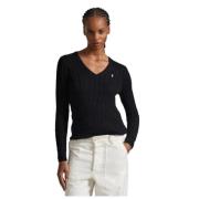 Tvistet bomuld V-hals sweater Kimberly