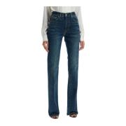 Flare Mid-Rise Jeans med Kontrastsyning