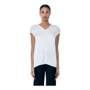 Satin V-Neck Panel Top