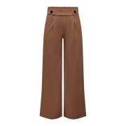 Brun Wide Leg Culottes Blød Åndbar