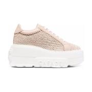 Pink Interwoven Chunky Sneakers