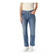 Højtaljede afslappede fit cropped jeans