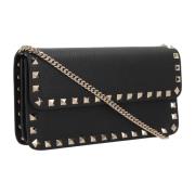 Sort Studded Chain Wallet Taske