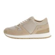 Beige Stof Sneakers med Side Logo