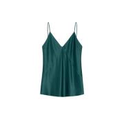 Silke Satin Top med V-hals