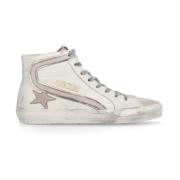 Beige Læder High Top Sneakers