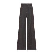 Brun Denim Wide Leg Bukser