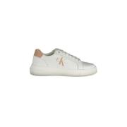 Hvide Lave-Top Polyester Sneakers