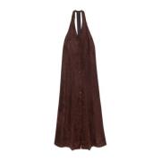 Velvet Rib Halter Kjole