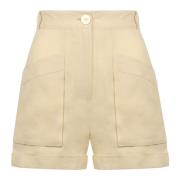 Linned shorts med baglommer