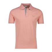 Pink Polo Shirt Med Korte Ærmer