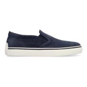 Suede Slip-On Sneakers, Rund Tå