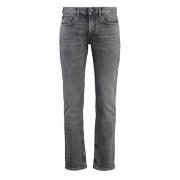 Slim-fit straight-leg jeans med metal detaljer