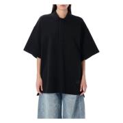 Sort Vasket Oversized Poloshirt