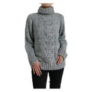 Luksus Grå Cashmere Turtleneck Sweater