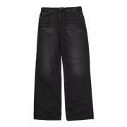 Coated Denim Unisex Jeans i Sort