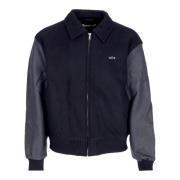 Broderet Blomst Varsity Jakke Navy