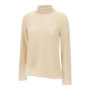 Uld Turtleneck Sweater Elfenben Beige