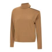 Brun Sweater med Cut-Out Detalje