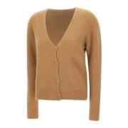 Brun Uldblanding Cardigan Sweater