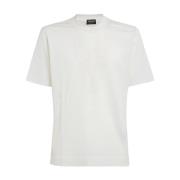 Hvid Bomuld Silke Crew Neck T-shirt