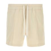 Elegant Ivory Satin Bermuda Shorts