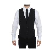 Elegant Stribet Uldvest