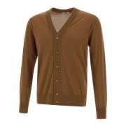 Brun V-hals Cardigan Sweater