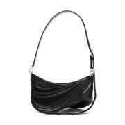 Sort Spiral Curve Crossbody Taske