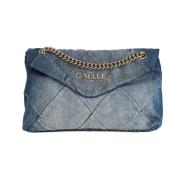 Denim Quiltet Crossbody Taske Kompakt Design