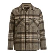 Beige Check Overshirt Yttertøj