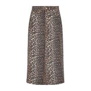 Leopard Print Nederdel Brun