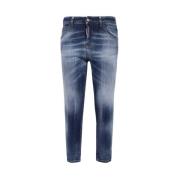 Stilfulde Cropped Jeans med Kontrastsøm