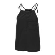 Sort Bomuld Poplin Halter Top