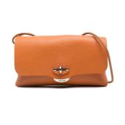 Orange Læder Clutch Taske