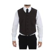 Elegant Brun Bomuld Blandingsvest