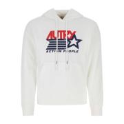 Stilfuld hvid bomulds sweatshirt