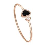 Happy Hearts Rose Gold Onyx Diamond Armbånd