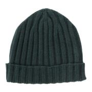 Kashmir Ribstrikket Beanie Hat Grøn