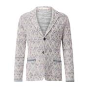 Chevron Strik Blazer med Linned