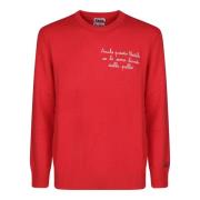 Uld crew neck pullover med logo