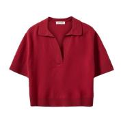 Rød Uld Polo Bluse Amalysw