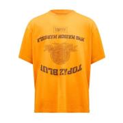 Orange Topaz Blue Jersey Bomuld T-shirt