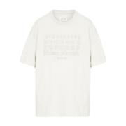 Beige Oversize Bomuld T-shirt med Logo