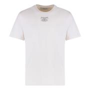 Ribbet crew-neck bomuld T-shirt