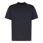 Ribbet crew-neck bomuld T-shirt